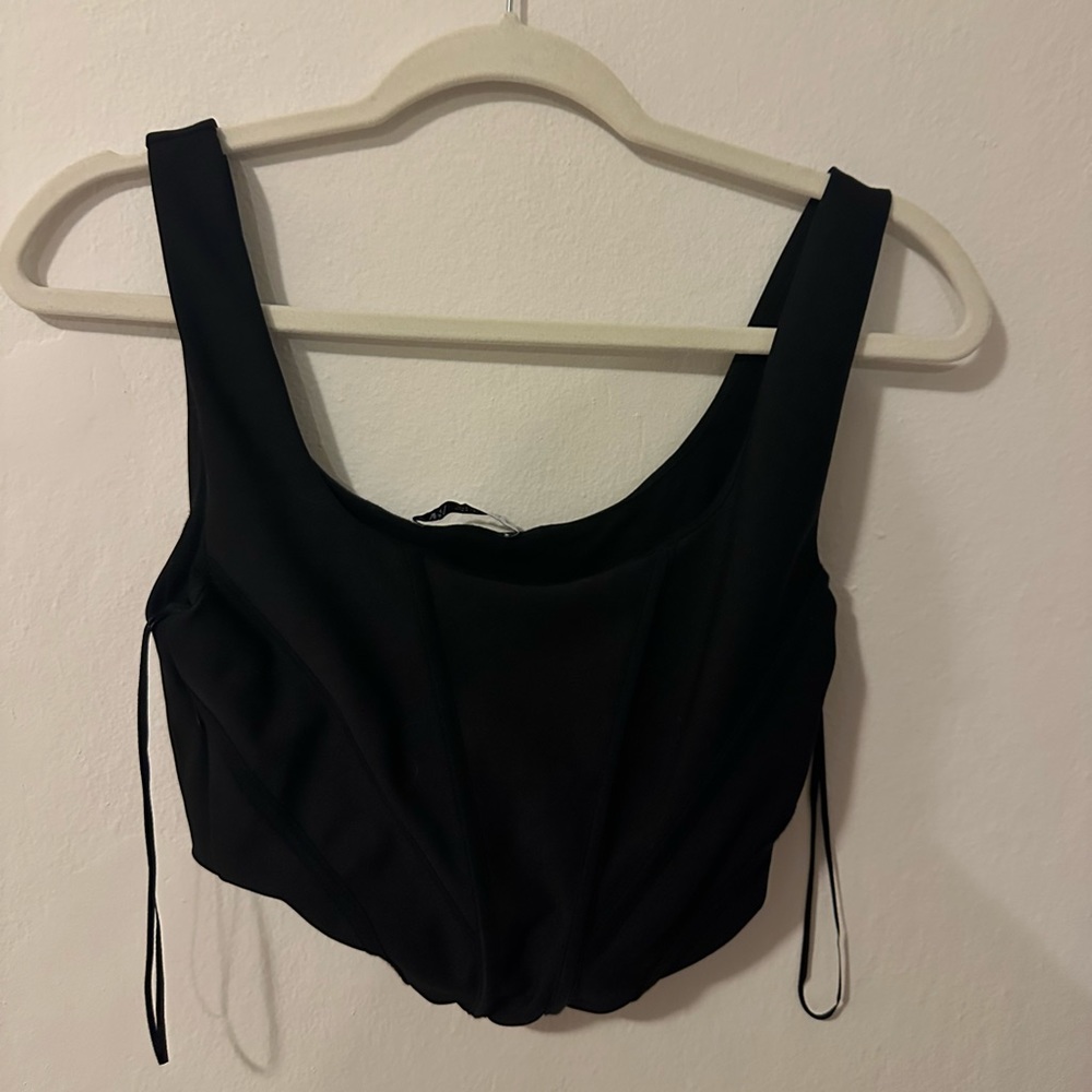 Black Corset Crop Top